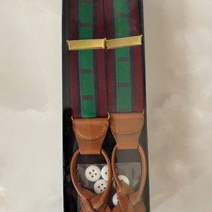 Original DBL classic 80s suspenders burgundy & green.